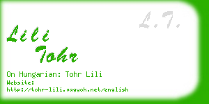 lili tohr business card